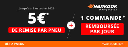 allopneus promo jusqu'au 6 octobre 5euros de remise par pneu dès 2 pneus Hankook